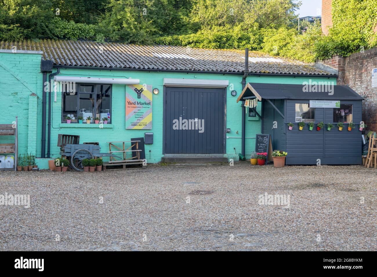 the yard market in godalming high street surrey Stock Photo Alamy