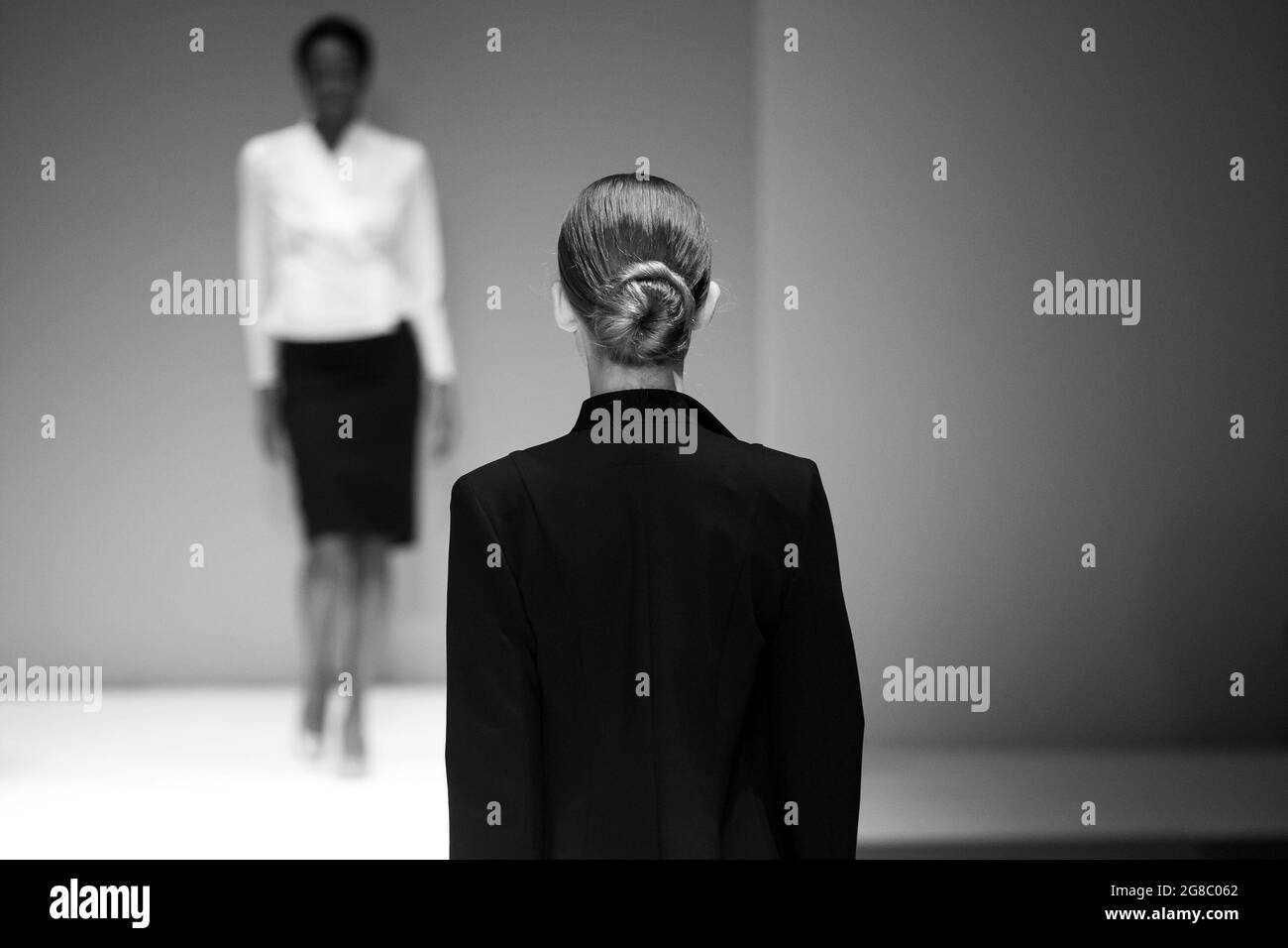 Milan runway show Black and White Stock Photos & Images - Alamy