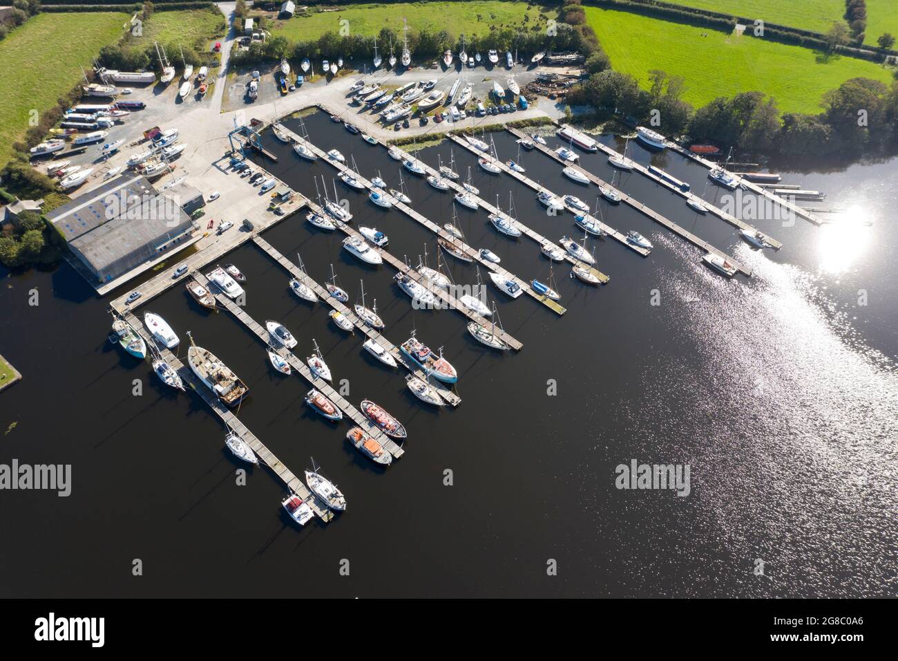 Glasson Dock marina aerial shot Stock Photo Alamy