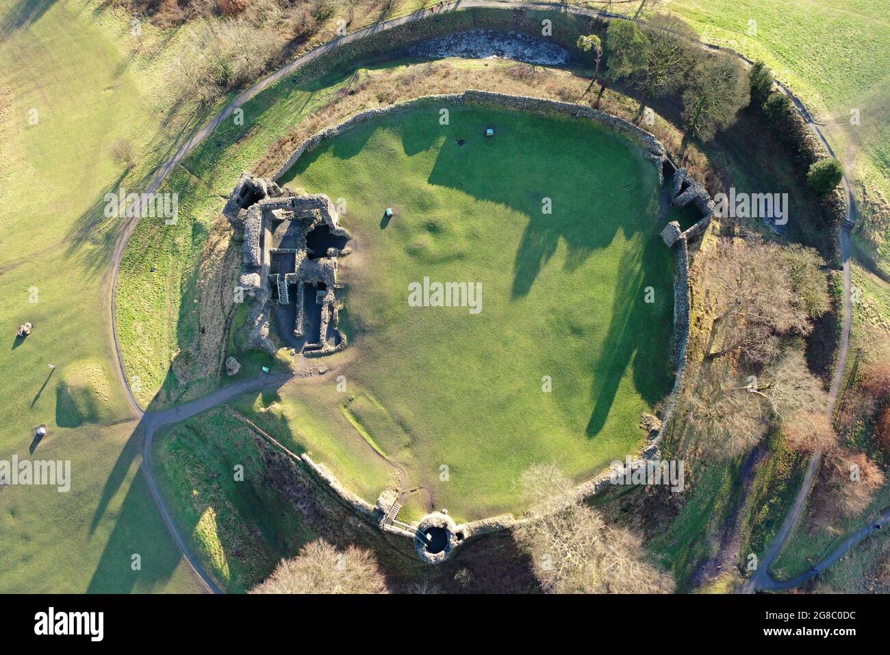 Kendal Castle Aerial photgraph Stock Photo Alamy