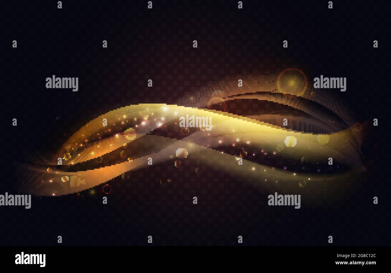 Abstract golden shining lines light rays wave effect vector ...