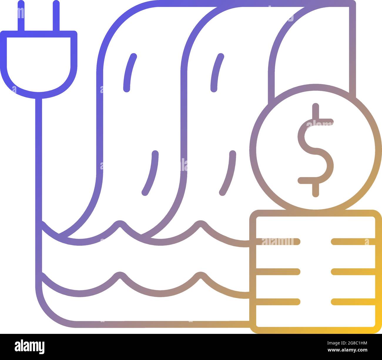 Hydropower pricing gradient linear vector icon Stock Vector