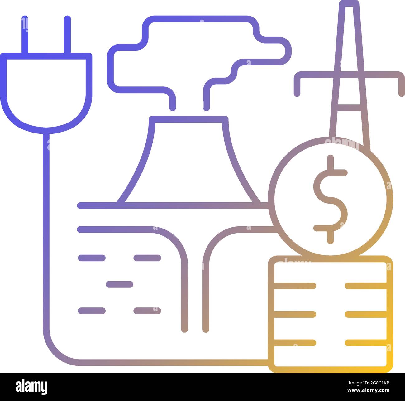 Geothermal energy price gradient linear vector icon Stock Vector