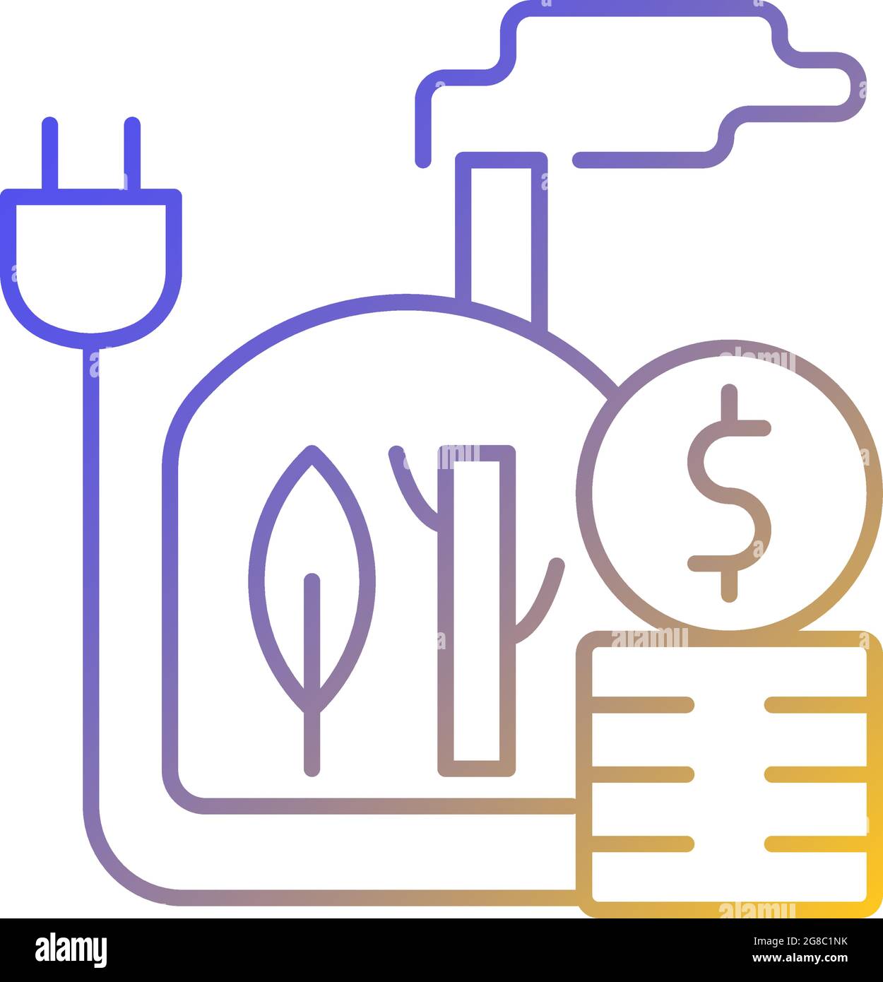 Biomass energy price gradient linear vector icon Stock Vector