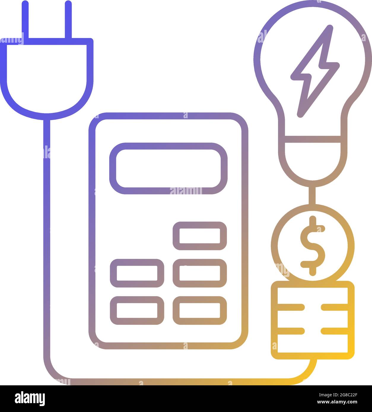 Energy price rebates gradient linear vector icon Stock Vector