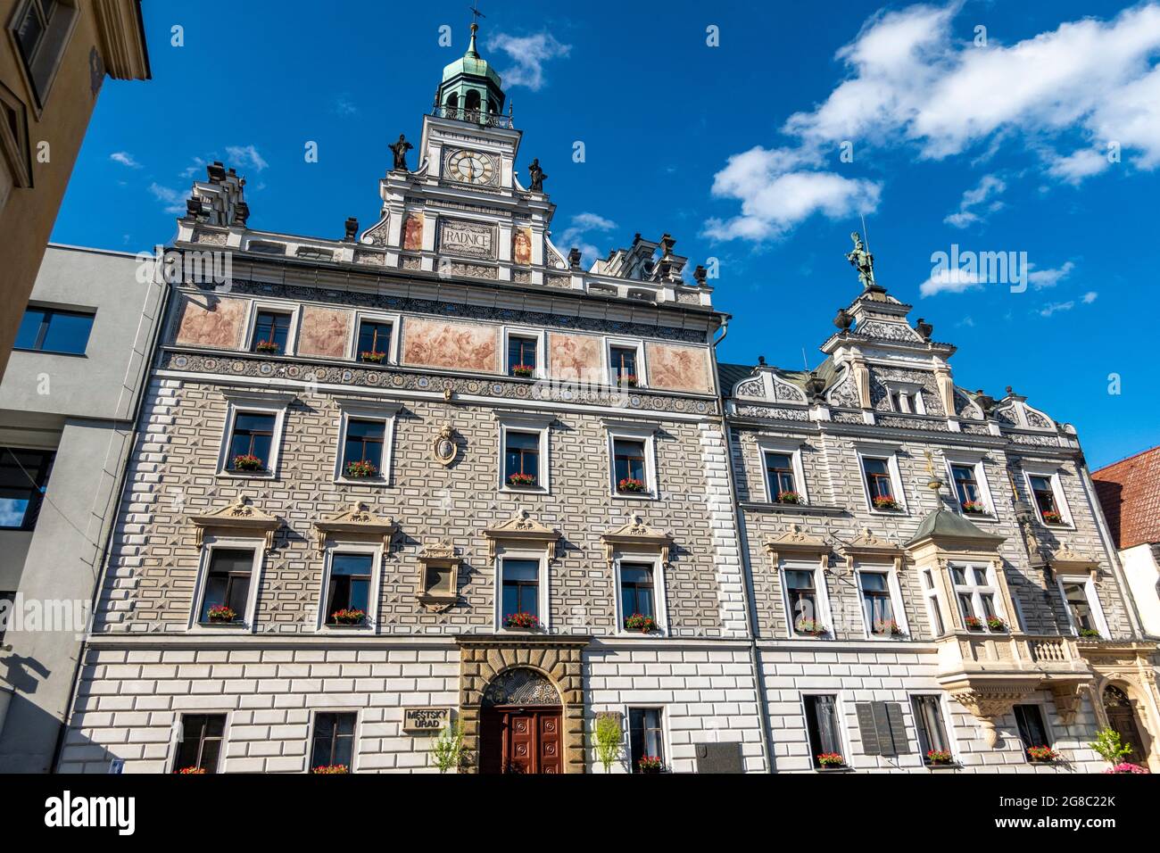 Neo-Renaissance Town hall, Charles square, Kolin, Czech republic, Europe Stock Photo