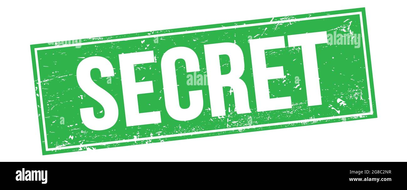 Hidden Sign Rectangle SECRET text on green grungy rectangle stamp sign Stock Photo - Alamy