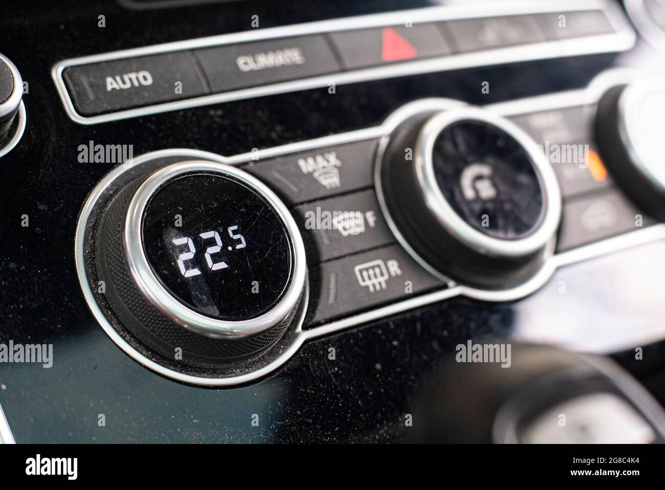 Detail of buttons of Climate control and car ventilation Stock Photo