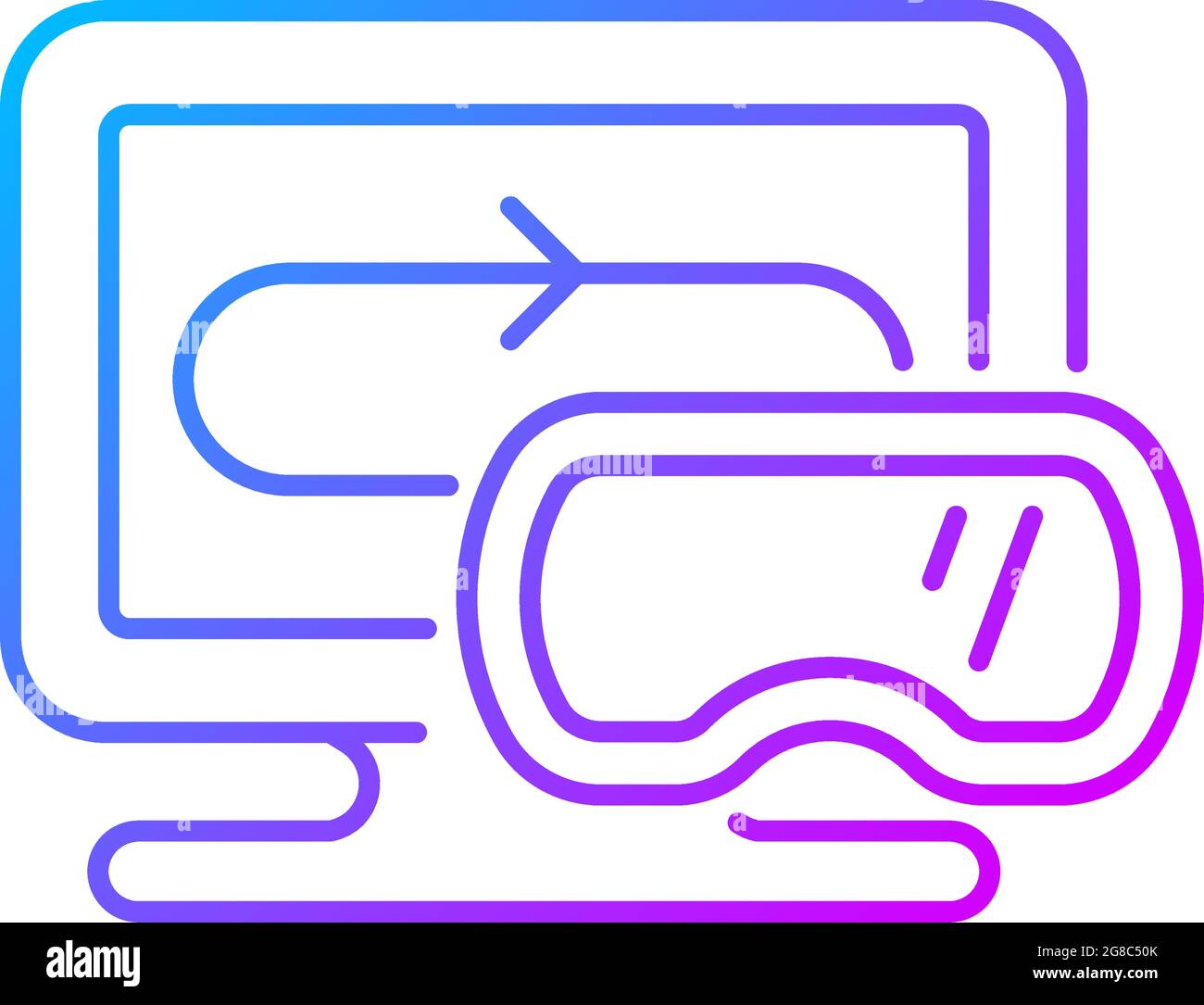 VR games gradient linear vector icon Stock Vector