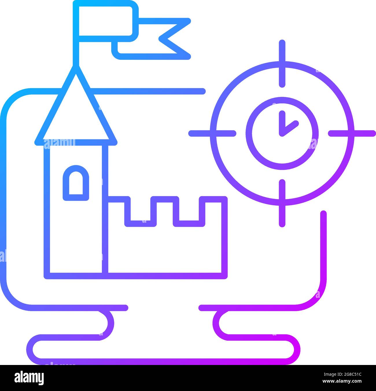 Real time strategy game gradient linear vector icon Stock Vector