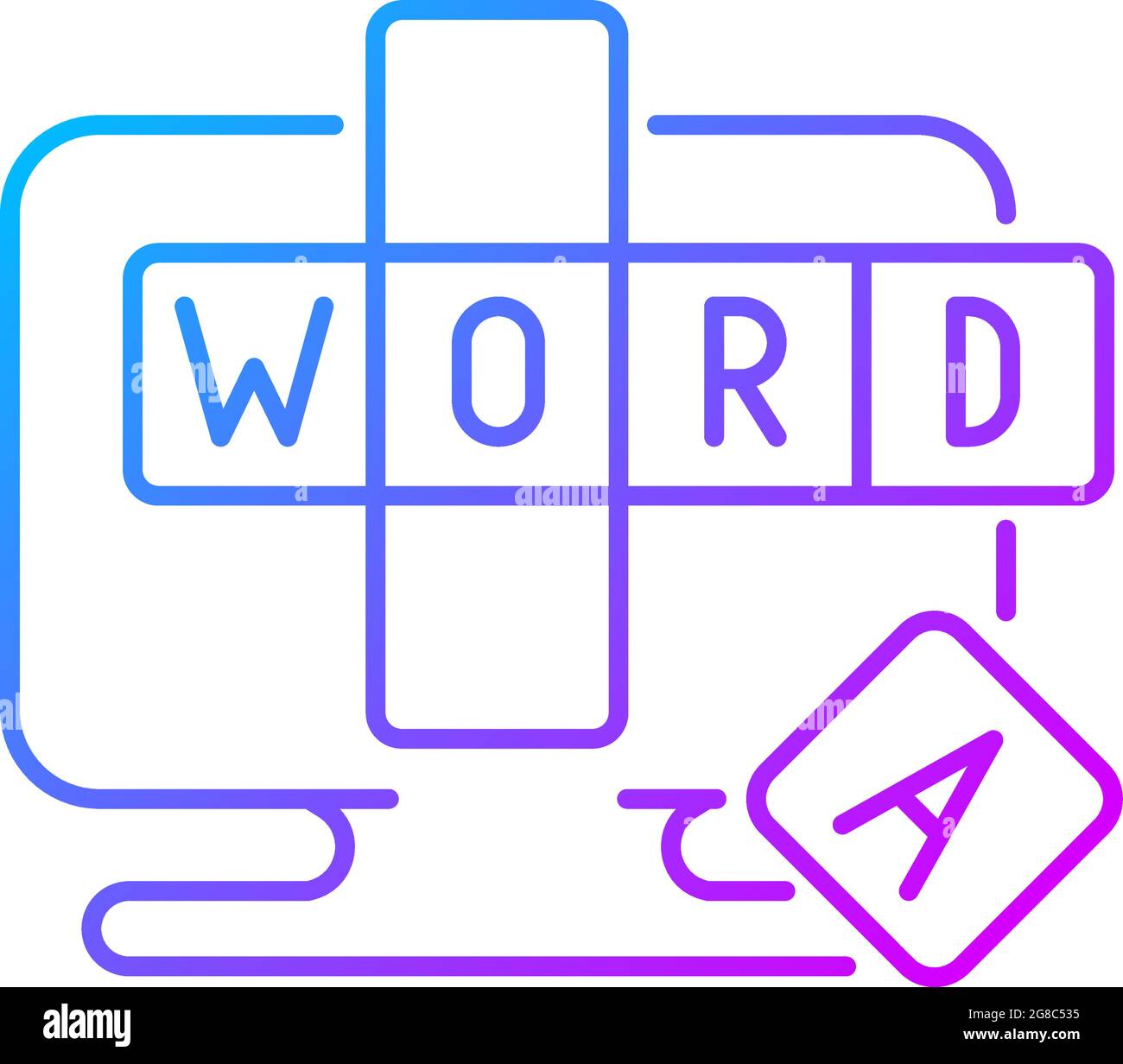 Online word games gradient linear vector icon Stock Vector