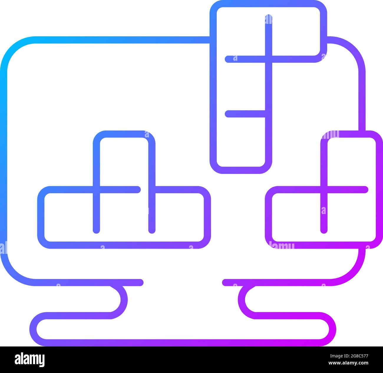Puzzles gradient linear vector icon Stock Vector