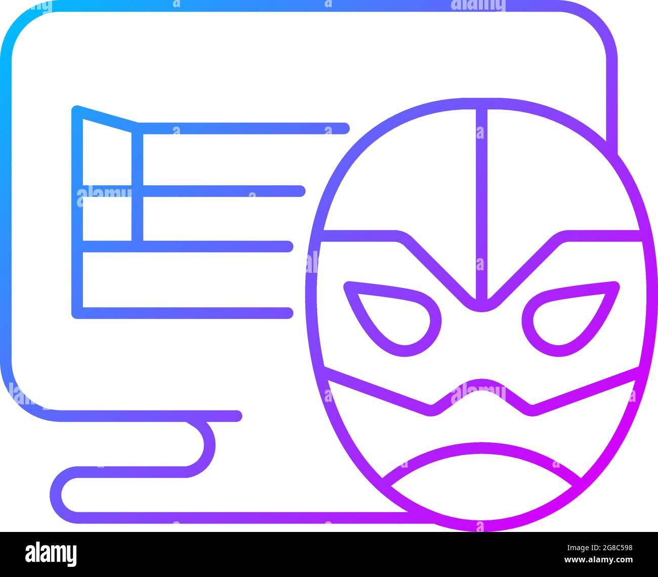 Online wrestling games gradient linear vector icon Stock Vector