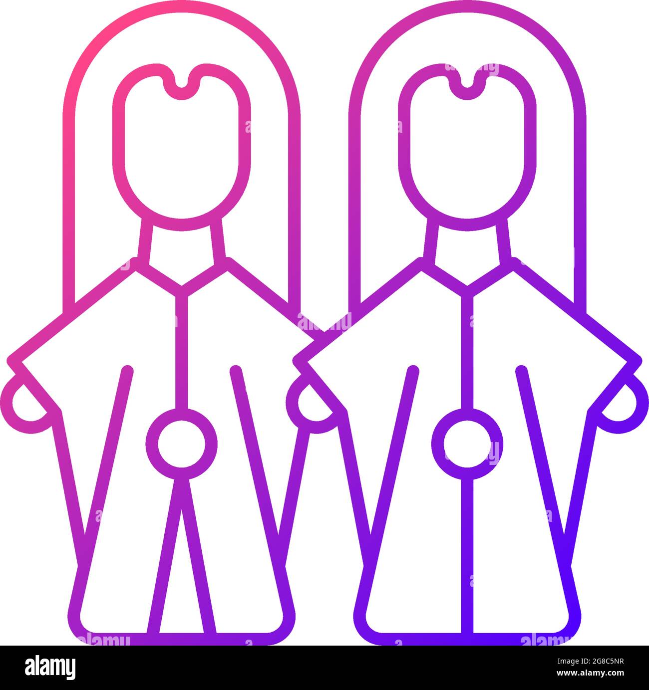 Glove puppets gradient linear vector icon. Stock Vector