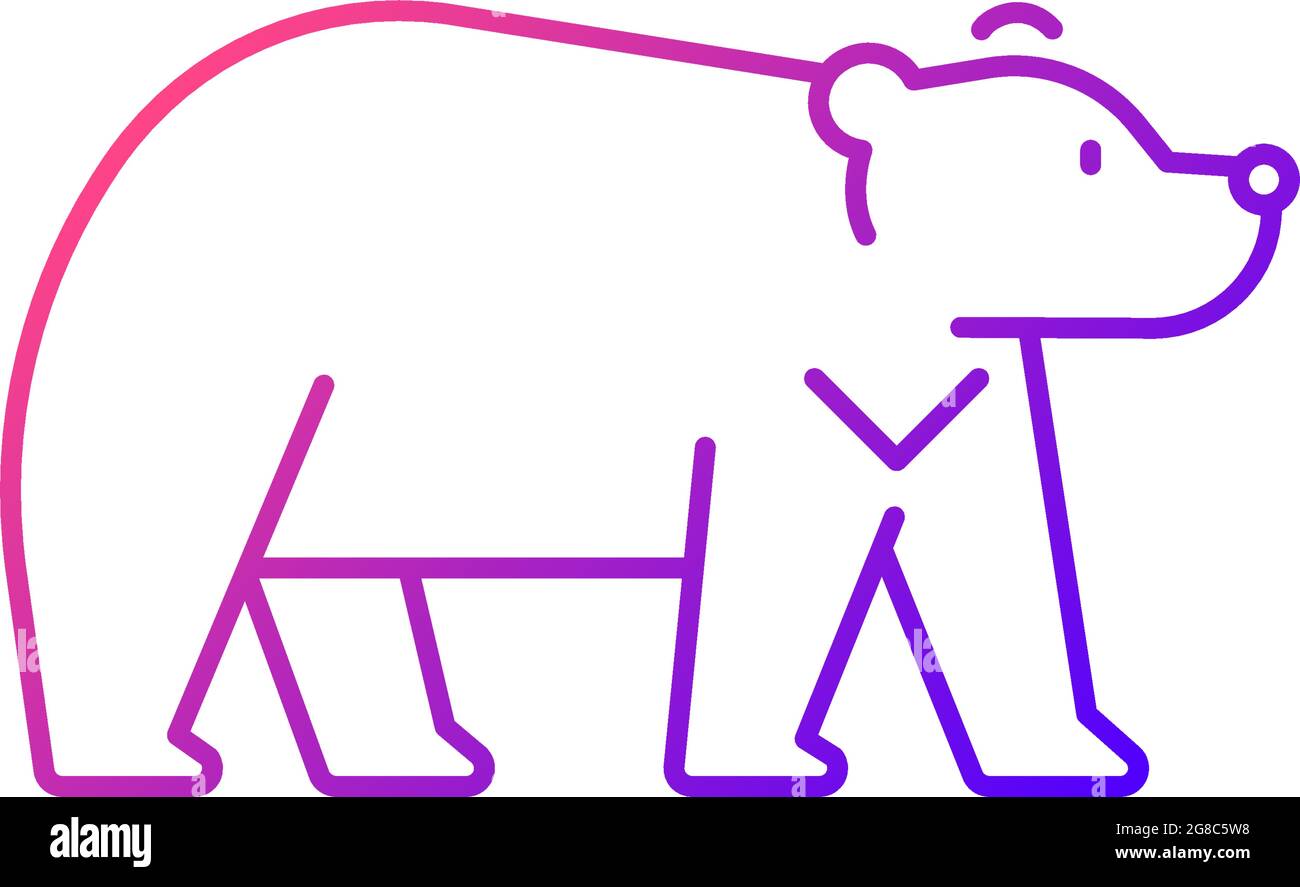 Formosan bear gradient linear vector icon. Stock Vector