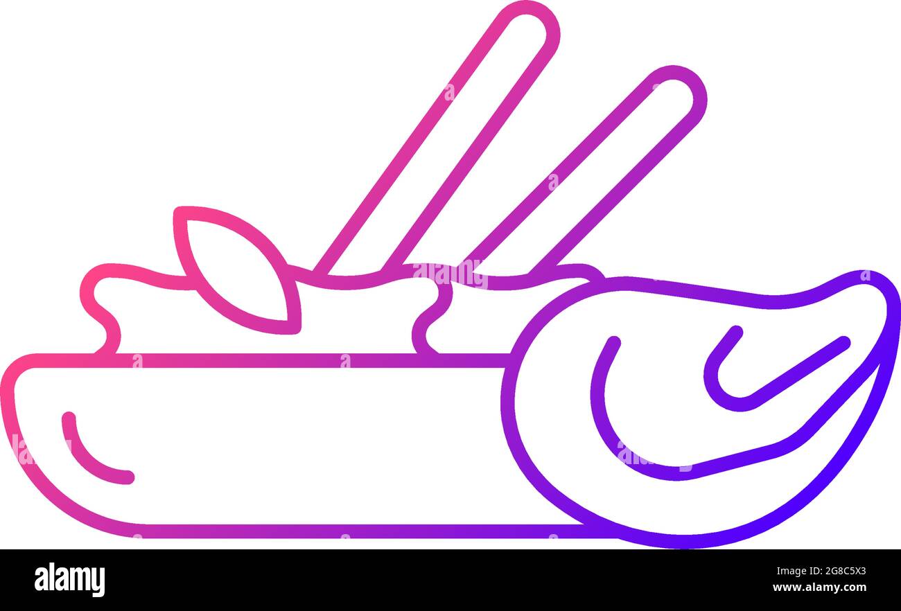 Oyster omelette gradient linear vector icon. Stock Vector