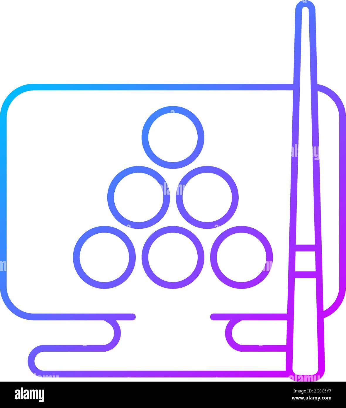 Online billiard games gradient linear vector icon Stock Vector