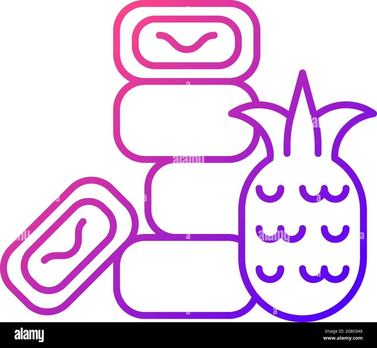 Pineapple cake gradient linear vector icon. Stock Vector