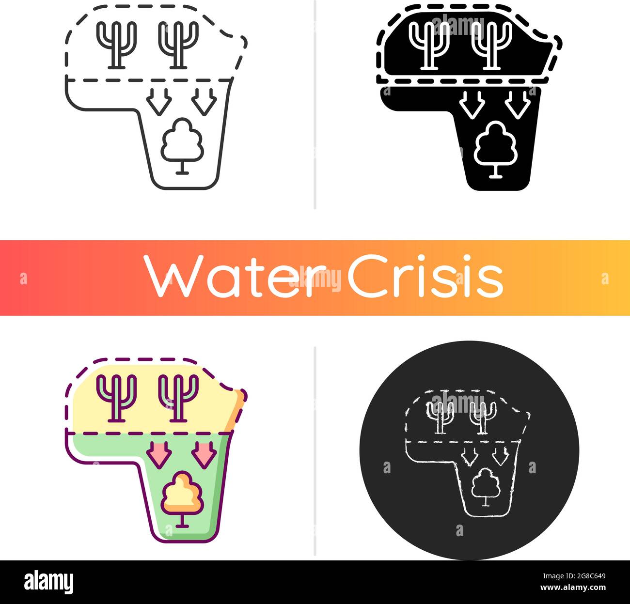 Desert expansion icon Stock Vector