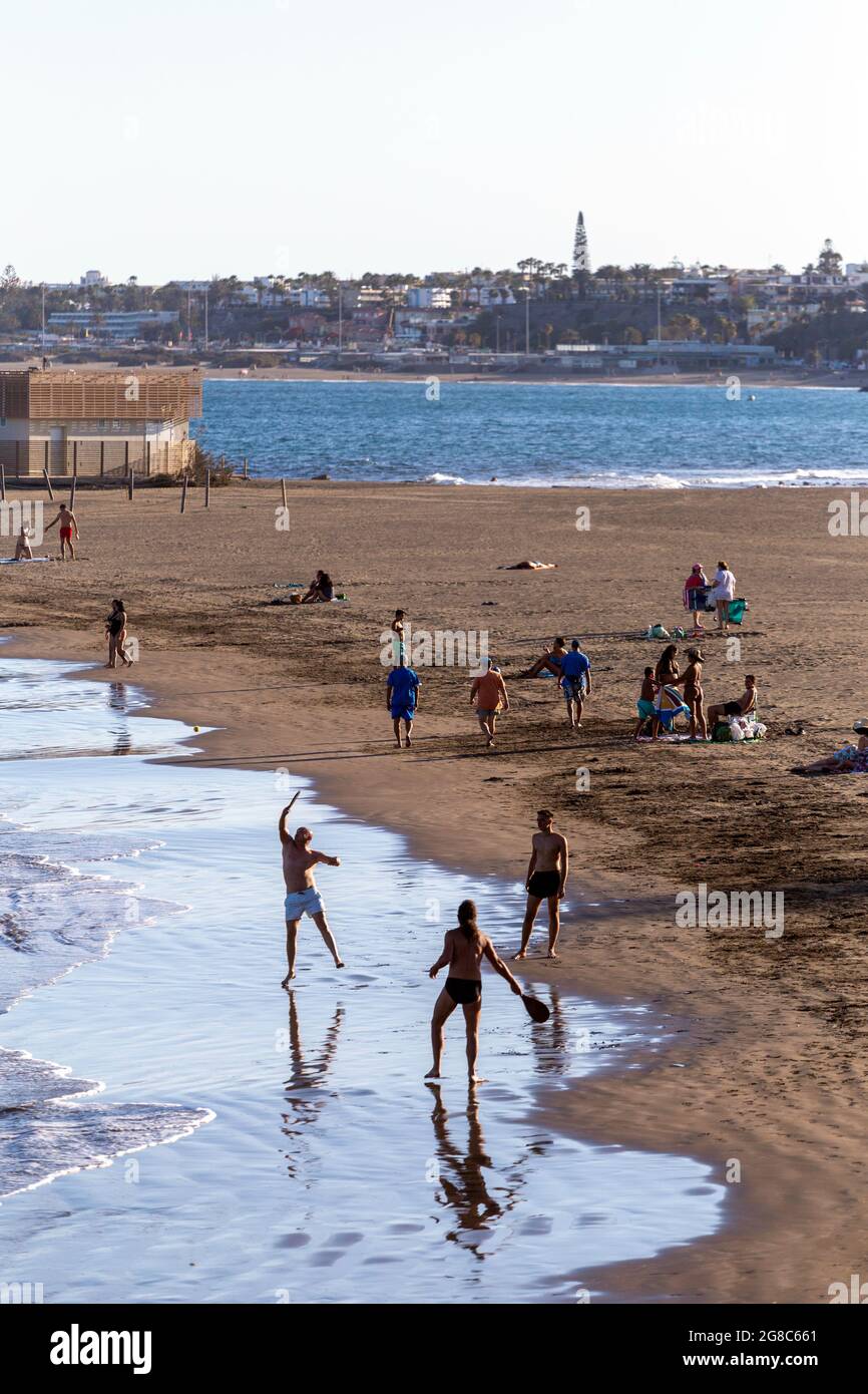 Sandy beaches in Maspalomas, Gran Canaria Stock Photo Alamy