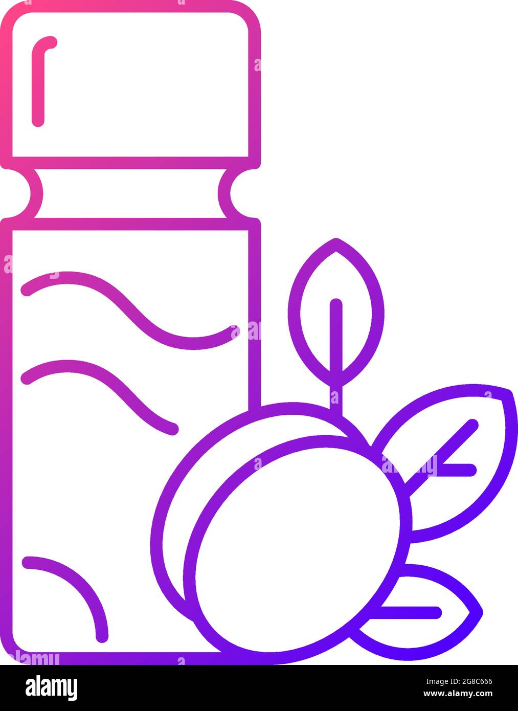 Plum wine gradient linear vector icons set. Stock Vector