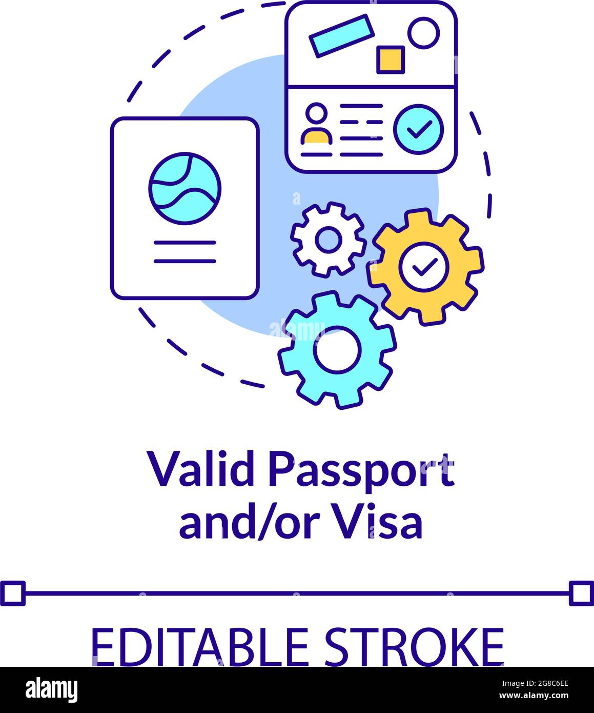 Valid passport and visa concept icon Stock Vector Image & Art - Alamy