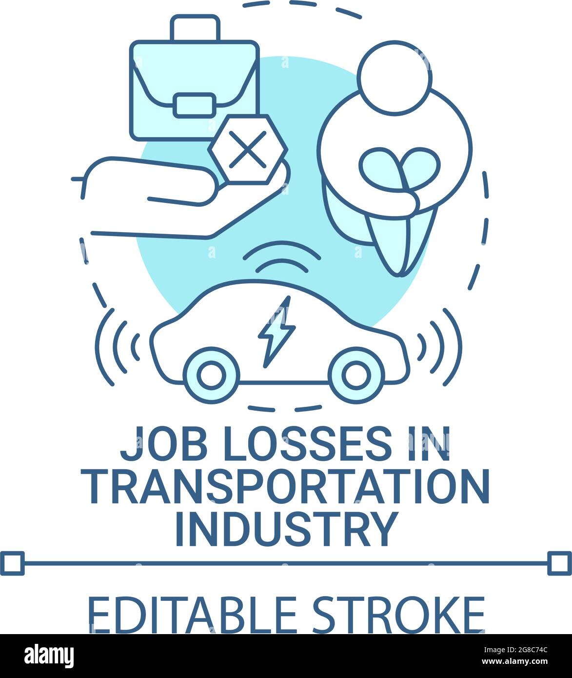Job losses in transportation industry concept icon Stock Vector Image