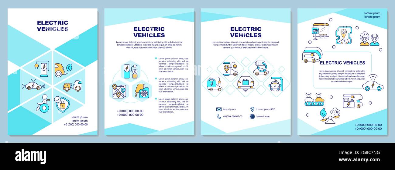 Electric vehicle demonstration brochure template Stock Vector Image