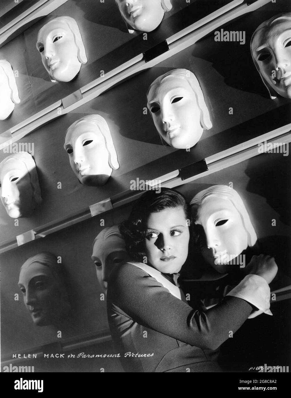HELEN MACK 1934 Portrait with Masks publicity for Paramount Pictures