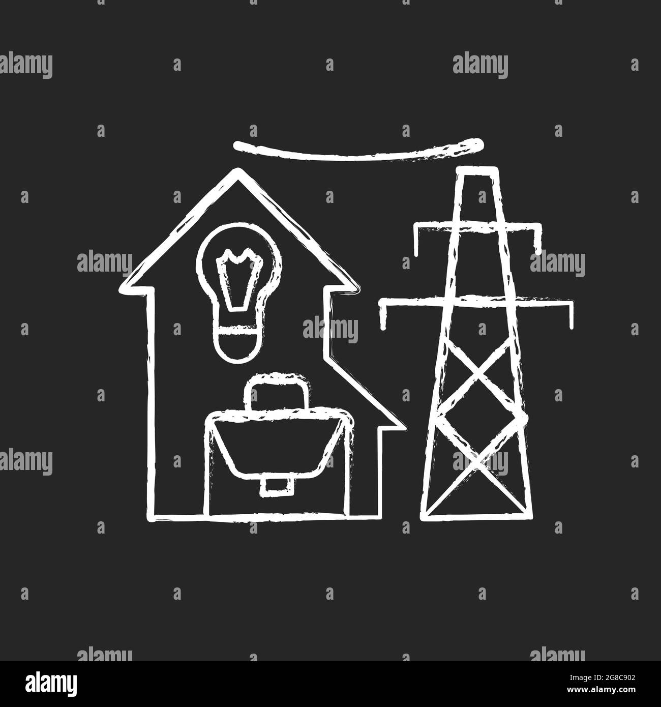 Electric utility chalk white icon on dark background Stock Vector