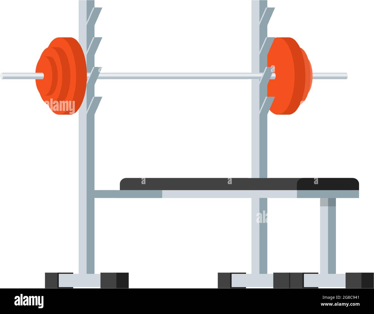 Press bench and barbell for powerlifting flat vector icon Stock Vector ...