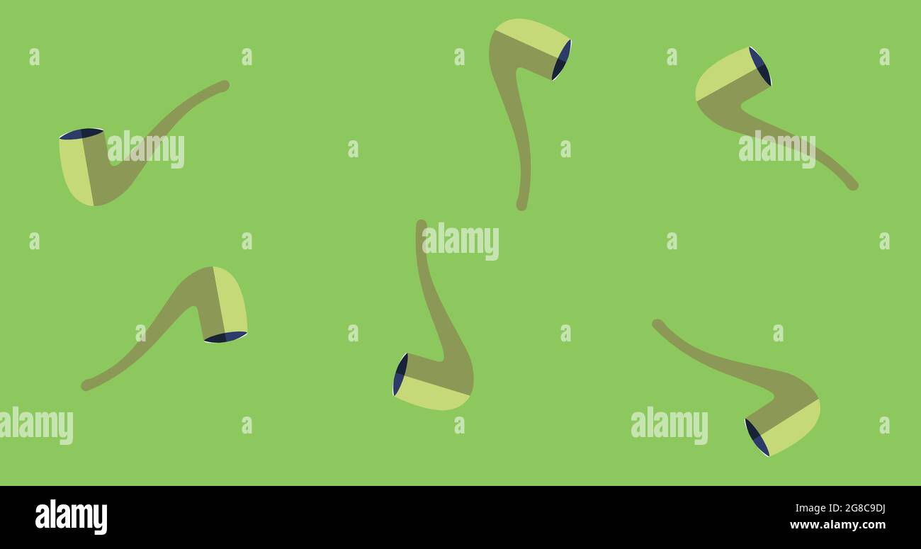 Composition of pipe icons on green background Stock Photo - Alamy
