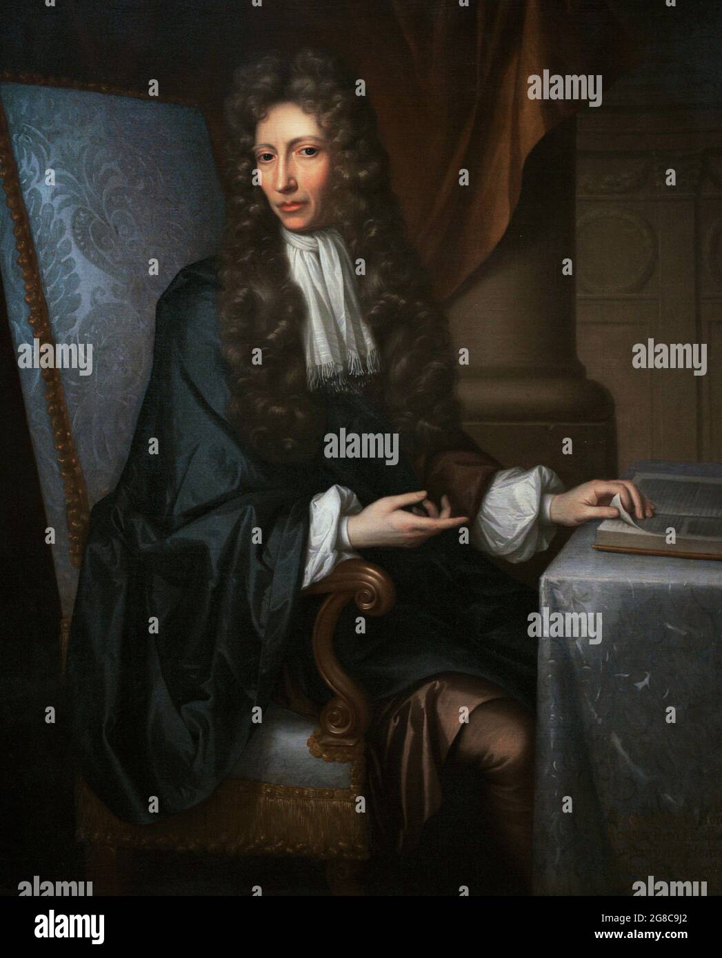 Robert Boyle (1627-1691). English chemist and natural philosopher. Portrait by Johann Kerseboom (d.1708). Oil on canvas (127 x 103,5 cm), 1689-1690. National Portrait Gallery. London, England, United Kingdom. Stock Photo