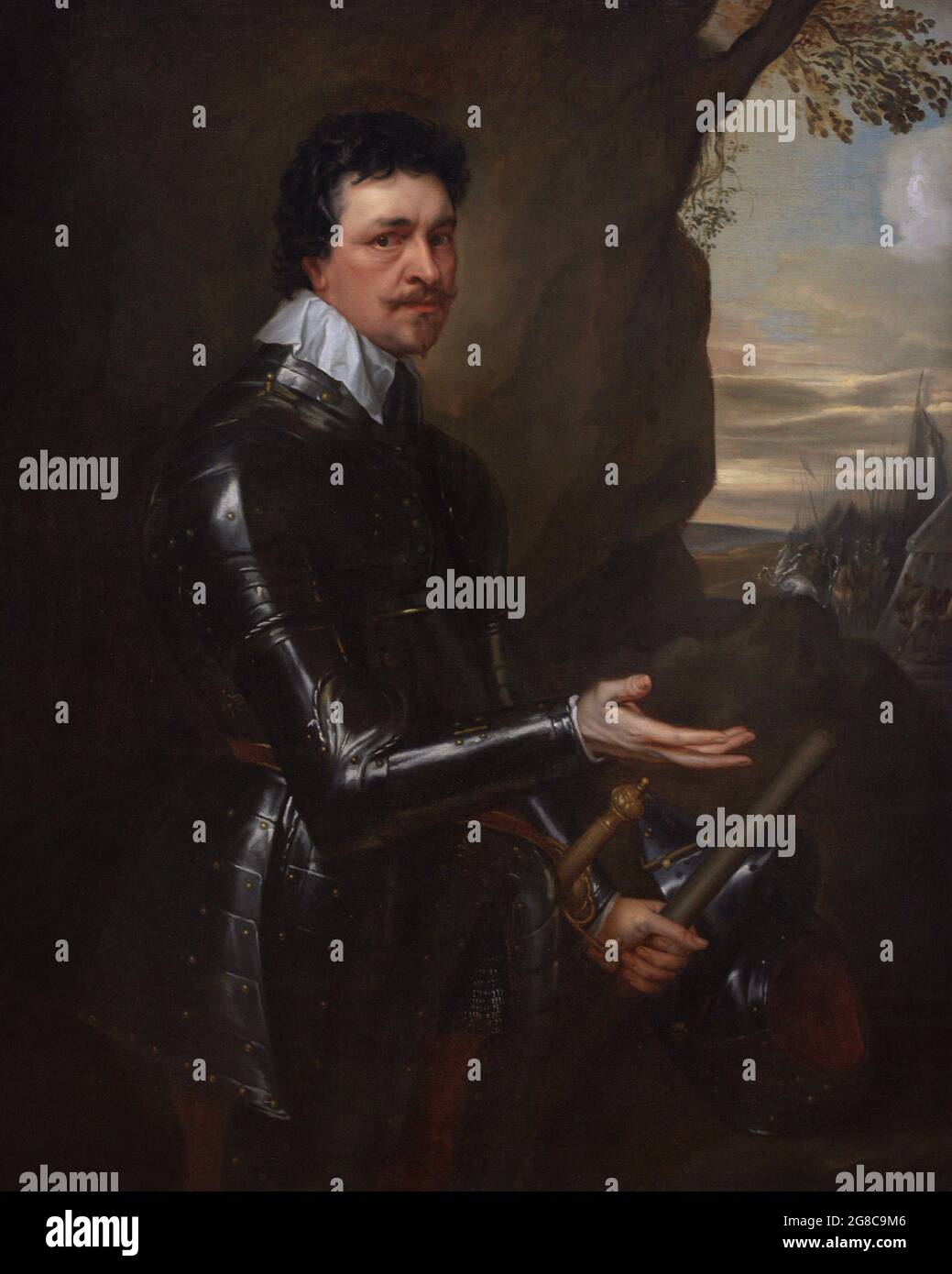 Thomas Wentworth, 1st Earl of Strafford (1593-1641). English statesman. Lord-Deputy of Ireland in 1632. Chief adviser tot the King Charles I between 1639 and 1641. Study of Sir Anthony van Dyck (1599-1641). Oil on canvas (137,4 x 109,1 cm), ca. 1636. National Portrait Gallery. London, England, United Kingdom. Stock Photo