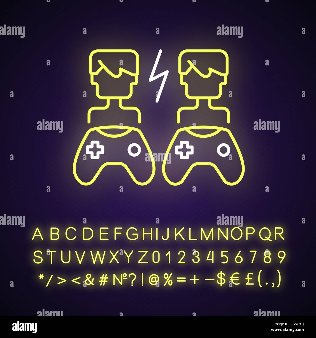 Computer player in neon Stock Vector Images - Alamy