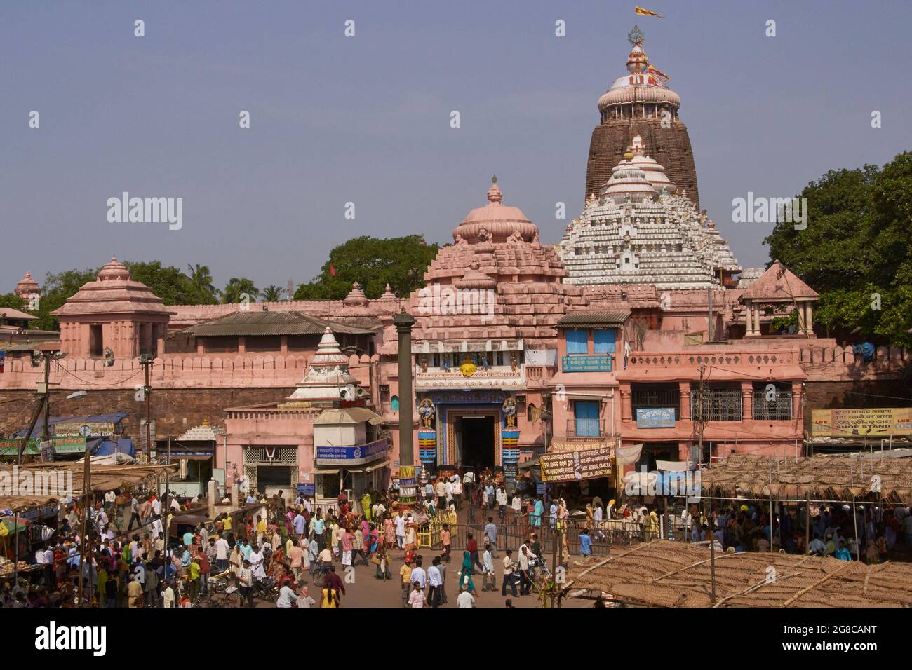 Crowds outside the sacred Jagannath Hindu temple. 12th Century AD. Stock Photo
