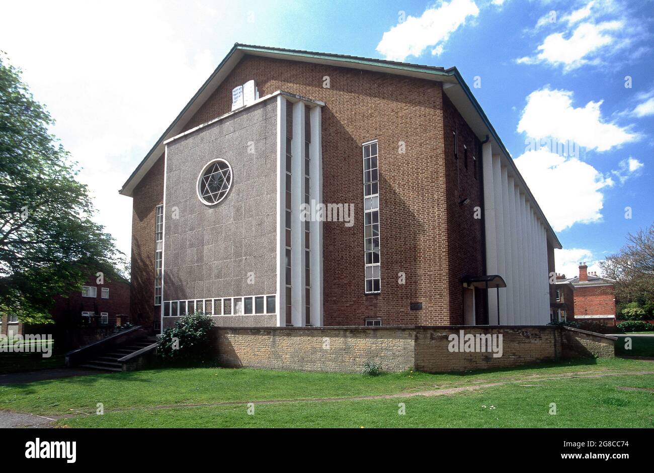 Completed by July 1956 The Central Synagogue  Pershore Road Birmingham taken a short while  before it was totally demolished by October 2013 to make way for a retirement home. The diminishing orthodox congregation moved into a refurbished and rebuilt function hall as a smaller place of worship that included a kosher food shop. Stock Photo