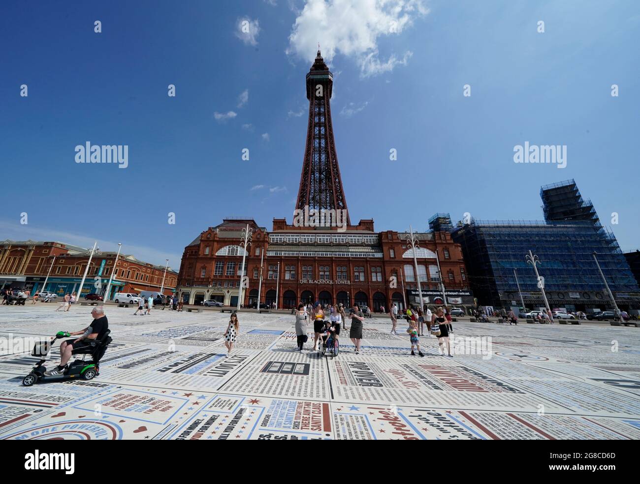 People enjoying the hot weather in Blackpool. Picture date Monday July