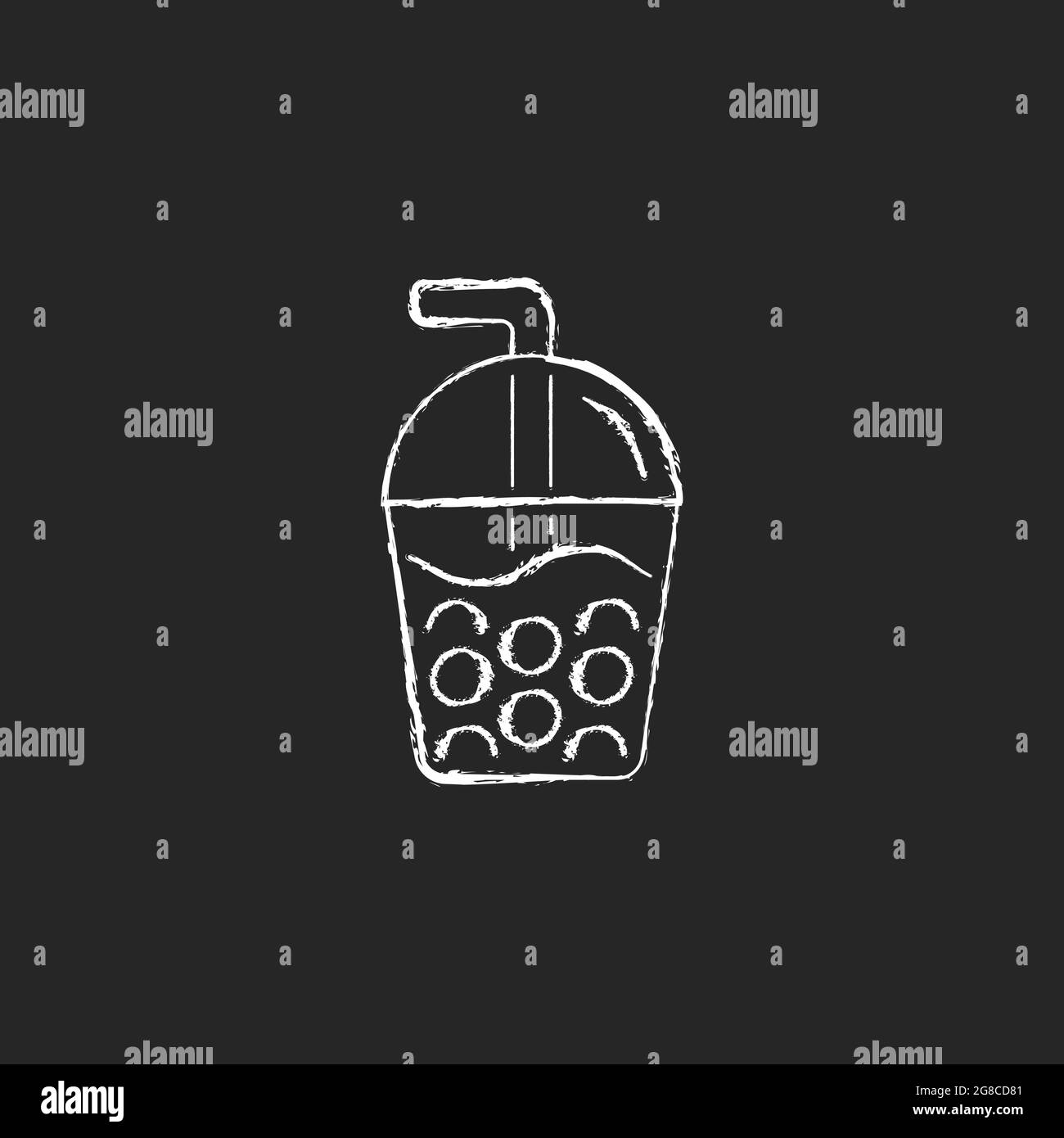 Bubble tea chalk white icon on dark background Stock Vector Image & Art -  Alamy