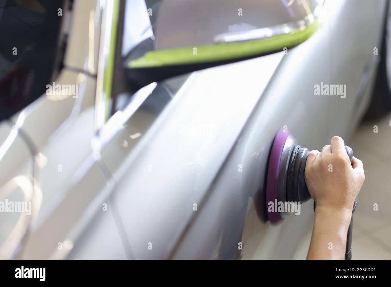 Polishing machine for polishing cars and removing scratches Stock Photo Alamy