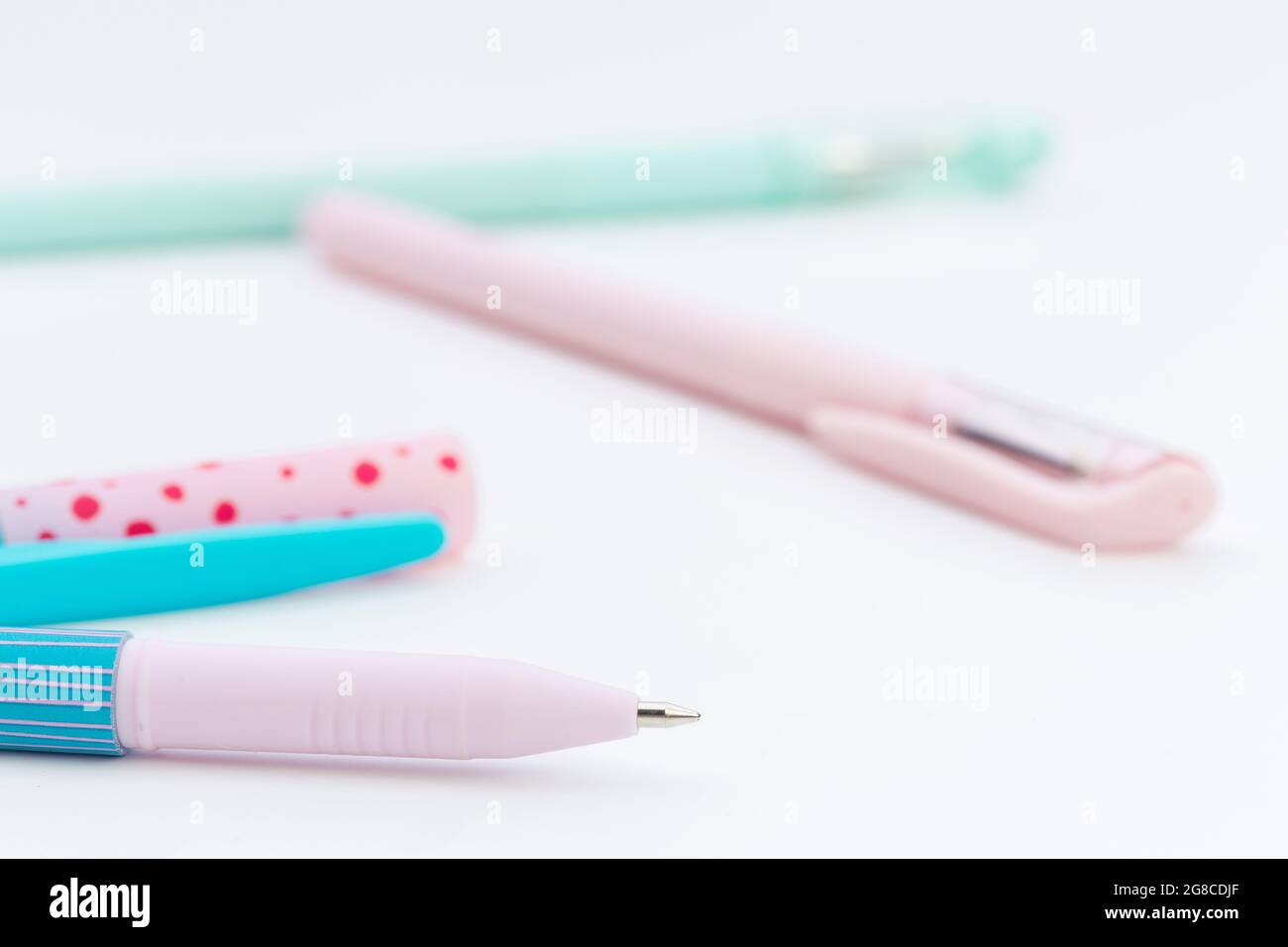 Set of pens isolated on white background Stock Photo - Alamy