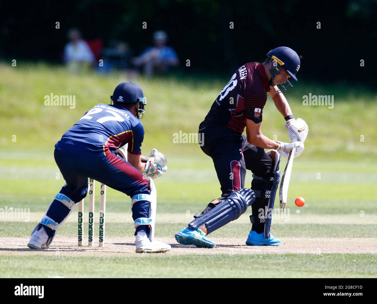 BILLERICAY, United Kingdom, JULY 18: Christopher Green of Brentwood cc and Middlesexduring Dukes Essex T20 Competition - Final between Wanstead and Sn Stock Photo
