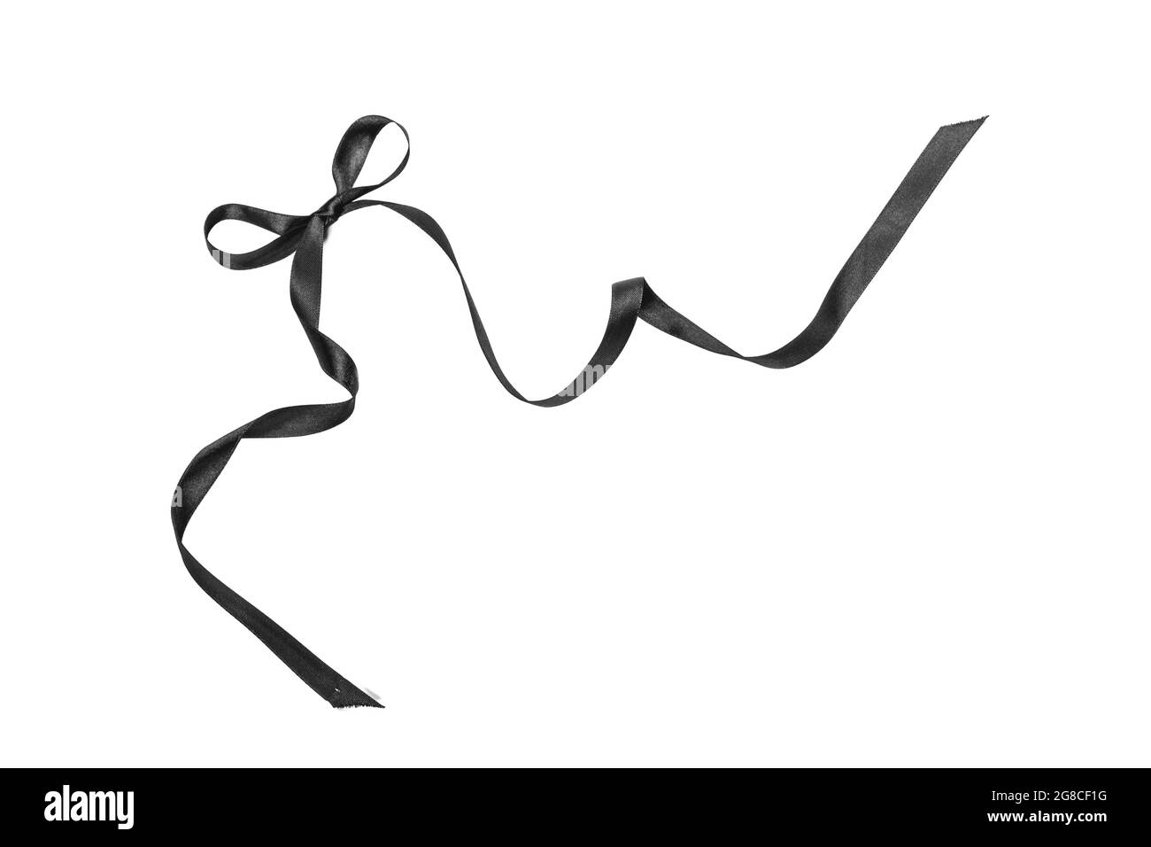 Black ribbon bow isolated on white background Stock Photo - Alamy