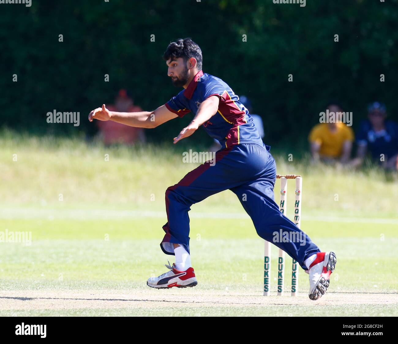 BILLERICAY, United Kingdom, JULY 18: Naivedy Dwivedi of Wanstead cc during    Dukes Essex T20 Competition - Final between Wanstead and Snaresbrook CC Stock Photo