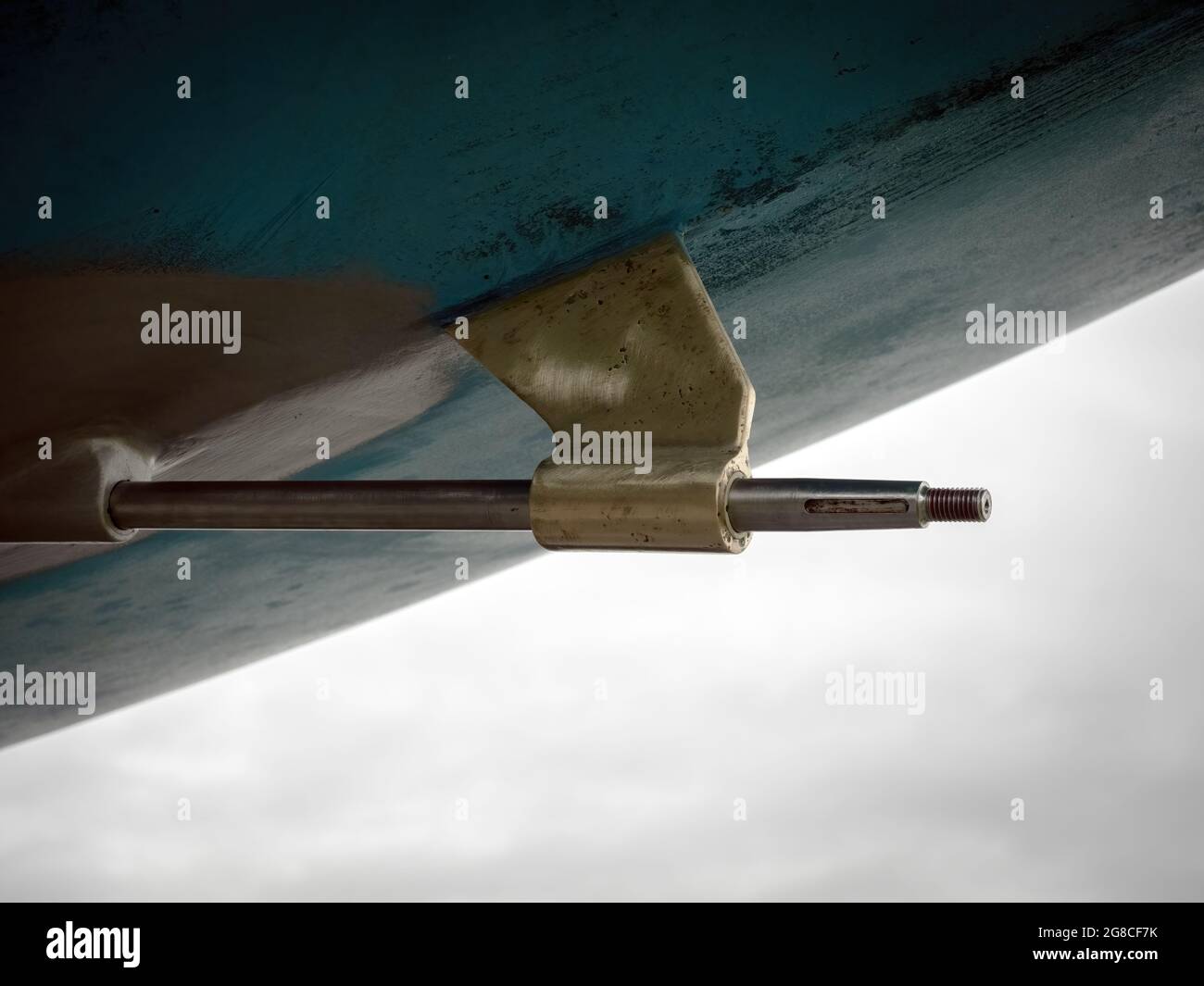 View of boat propeller shaft Stock Photo Alamy