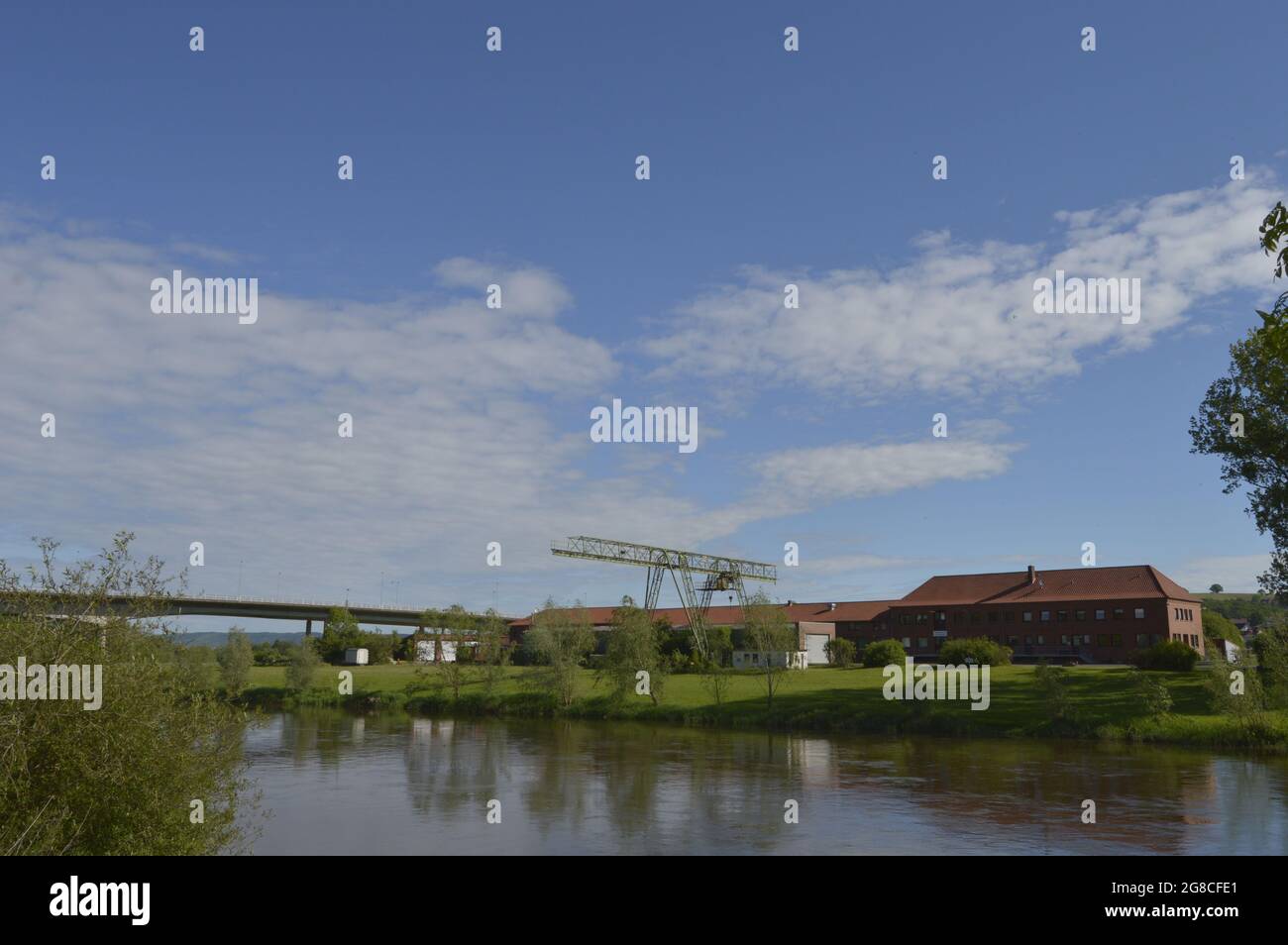 The Weser river in Vlotho, Germany Stock Photo