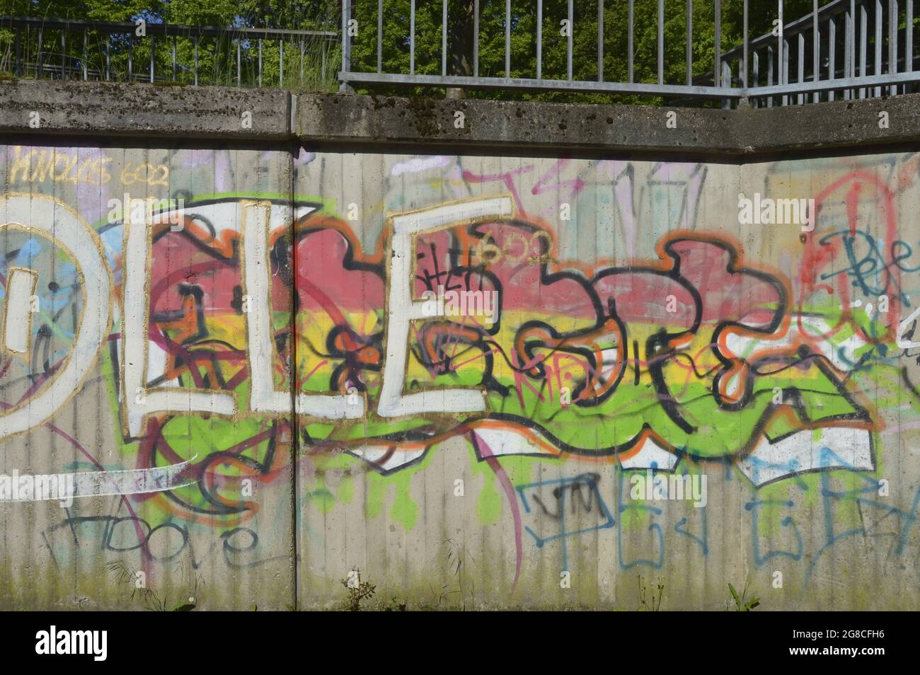 Graffiti on a concrete wall Stock Photo