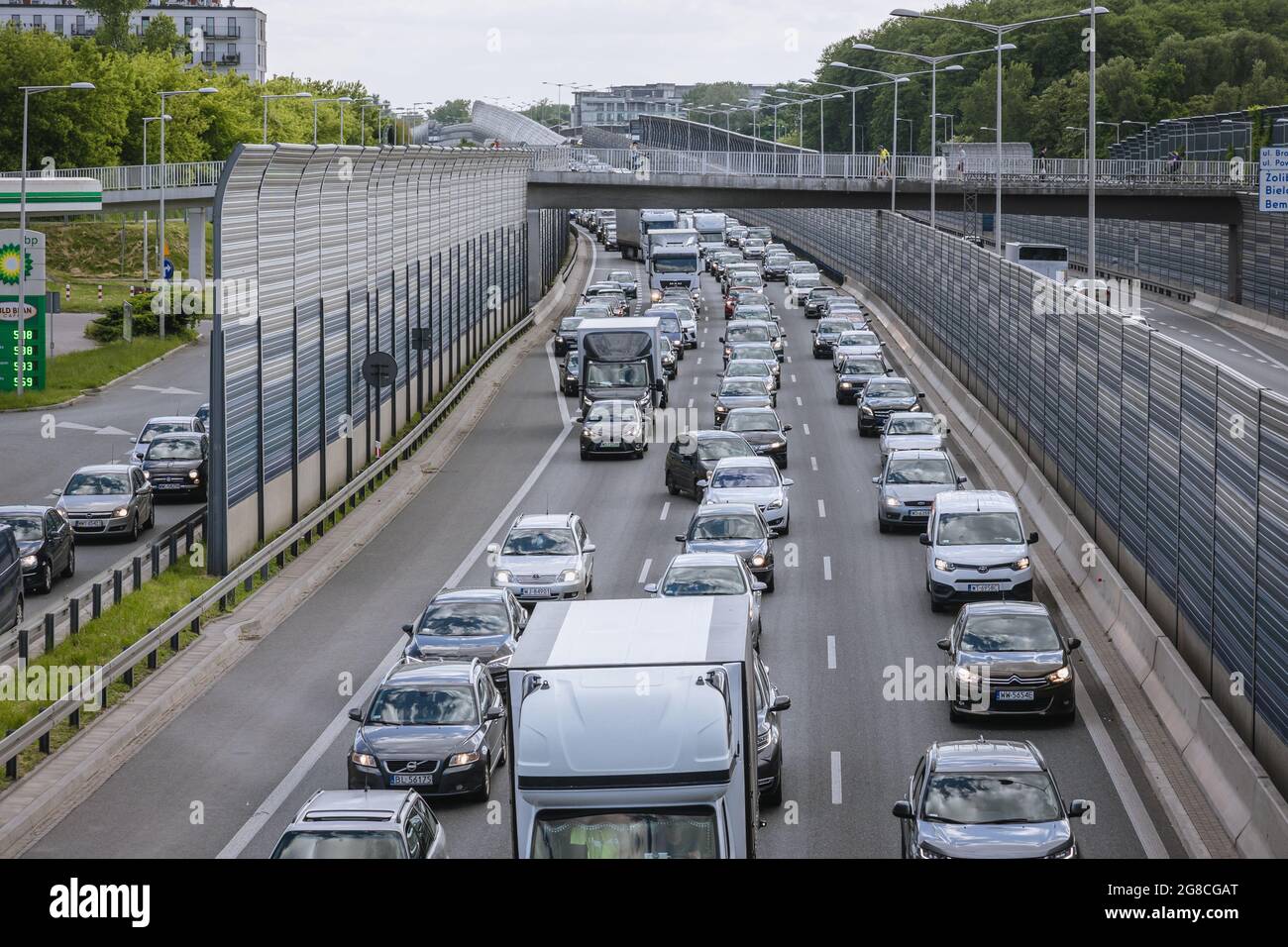 Traffic jam on a Expressway S8 in Warsaw city, Poland Stock Photo - Alamy