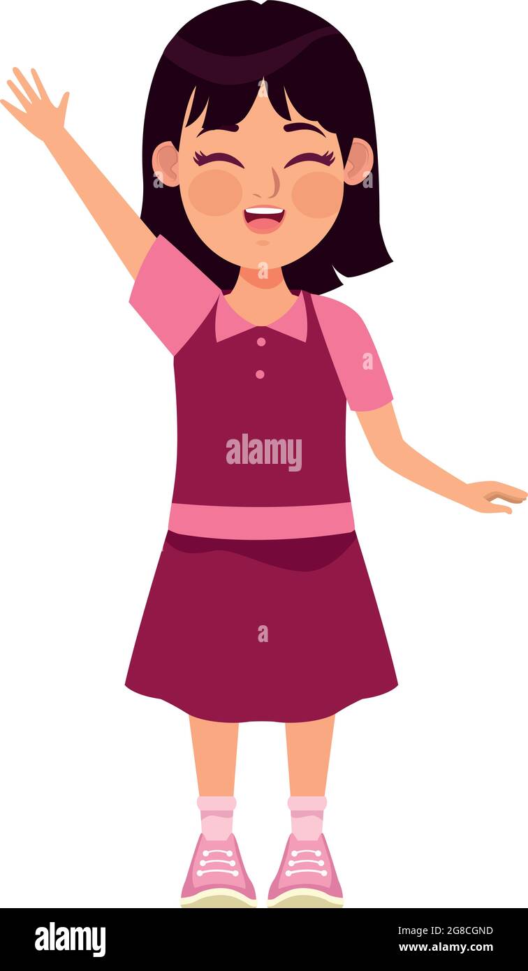 happy little girl Stock Vector Image & Art - Alamy