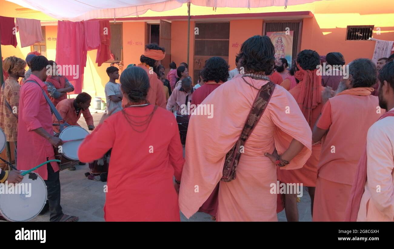 VARA, INDIA - Mar 04, 2019: The largest religious gathering and a major pilgrimage and festival in Hinduism called Kumbh Mela Stock Photo